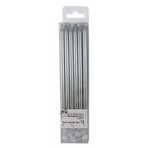 Alpen Slim Candles with Holders 120mm (12pk) - Silver - £24.30 GBP