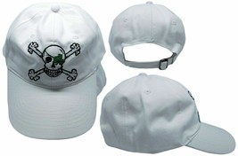 Blarney Bones Shamrock Pirate White Cotton Adjust Embroidered Hat Cap (F... - $24.99