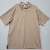 Grand Slam Golf Men Polo Size L Brown Ribbed Sporty Short Sleeve Classic... - £9.91 GBP
