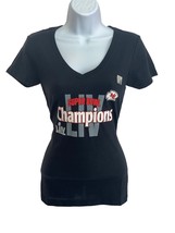 Ladies Kansas City Chiefs Super Bowl LIV Champions Black V-Neck T-Shirt ... - $6.99