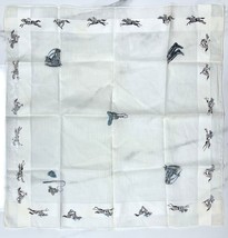 Vintage Equestrian Horse Racing Mens Hankie Bridle Horses Print 1940s-50... - $32.74