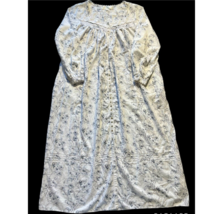 Eileen West Cottage Core Crisp Cotton Long Sleeve Floral Maxi Nightgown - £23.45 GBP