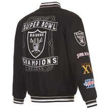 NFL Las Vegas Raiders Commemorative Champion Wool Reversible Embroidered Jacket  - £199.83 GBP