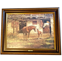Robert Abbett The First Steps Horse Mare Foal Open Edition Wrapped Canvas Framed - £126.01 GBP