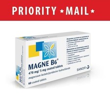 MAGNE B6 Magnesium Vitamins Fatigue Stress Magnesium Deficiency Muscle Cramps 60 - £14.32 GBP