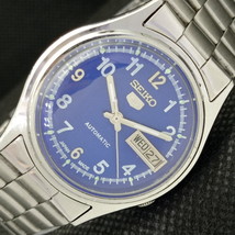 GENUINE VINTAGE SEIKO 5 AUTOMATIC 7009A JAPAN MENS D/D BLUE WATCH 608e-a... - $41.00
