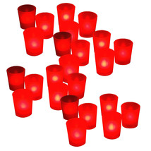 QTY 24 Flicking RED Color Flameless Led Lights Candle Tea Candles Votive... - £26.70 GBP