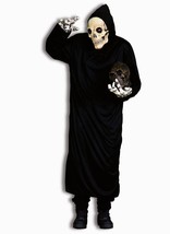 Black Horror Robe Grim Reaper Scream Adult Halloween Costume Size Extra Large - £14.98 GBP