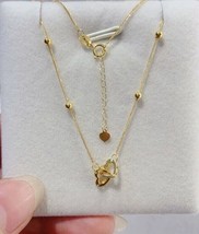 18ct Solid Gold Connected Hearts Rope Bead Necklace, 18K Au750, fine, tiny, gift - £187.05 GBP