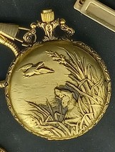 Vintage Wahpo Pocket Watch with Hunting Dog &amp; Duck - £38.70 GBP