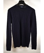 Ballantyne Mens Wool Crewneck Diamond Jacqard Jumper Sweater Navy S Italy - $108.32 CAD