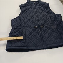 Time & Tru RN#52469 Women's Blue Full-Zip Quilted Vest Pockets Size 2X (20W-22W) image 5