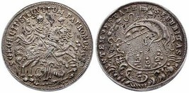 Old Silver Coin Hungary Showtaler St Saint George Dragon Tempestate Securitas - £237.26 GBP