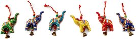 Rastogi Handicrafts Elephant Bell Hanging Layer Set of 6 Home Christmas Hanging  - £62.66 GBP