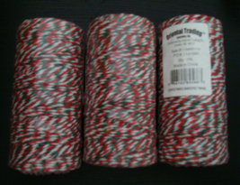 Lot of 3 Holiday Bakers Twine 328 Feet Per Roll  Cotton NIP Oriental Trading co - £14.15 GBP