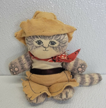 Rare Dustyn Schear Pre-Applause Cowboy Cat Bean Plush In Chaps, Hat, Bandana - $41.57