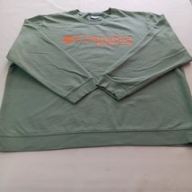 Columbia PFG XM1501 Men&#39;s Green Cotton Blend Long Sleeve Pullover Sweate... - $14.54