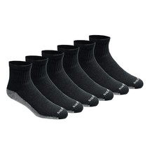 Dickies Men&#39;s Dri-tech Moisture Control Quarter Socks Multipack, Black (6 Pairs) - £20.35 GBP