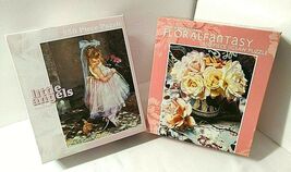 2 NEW 550 pc Puzzles LITTLE ANGELS Darling GIrl + FLORAL FANTASY Roses V... - $40.54