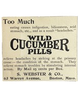 Wild Cucumber Pills Medicine 1894 Advertisement Victorian Digestion ADBN1ff - $372.45 MXN