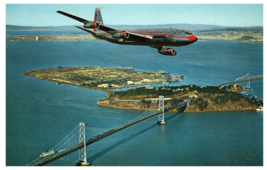American Airlines over Treasure Island San Francisco Airplane Postcard - $6.92