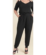 Women's Black Cold Shoulder Jumpsuit - $9.50