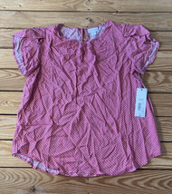 liz claiborne NWT $37 Women’s short sleeve Patterned blouse size M pink B11 - £9.84 GBP