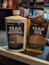 Star Brite 2 Step Teak Oil &amp; Cleaner Kit- Both Bottles 32 Oz - £24.59 GBP