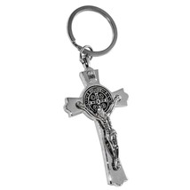 Schlüsselanhänger mit INRI, Jesus Kruzifix und Benedikt Orden Israel... - $15.27