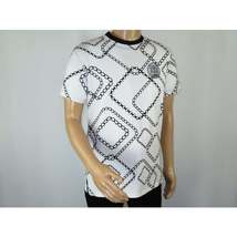 Mens PLATINI Sports Shirt With Rhine Stones Medallion Chain STT7794 White Black image 3