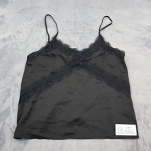 Love Tree Shirt Womens L Black Camisole Vneck Lace Trim Thin Strap Tank Top - £15.56 GBP