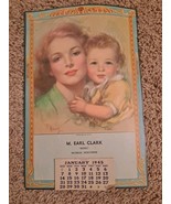 1945 Calendar Mother &amp; Daughter Heavens Gifts Monroe Wisconsin M Earl Clark - £33.20 GBP