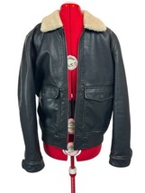 Aviator Faux Leather Lucky Brand Jacket w/ Fur Trim Mens MEDIUM Brown - $128.65