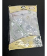 Vintage Gerber Baby Hooded Towel &amp; Washcloth Set NIP White Pastel Animal... - €21,61 EUR