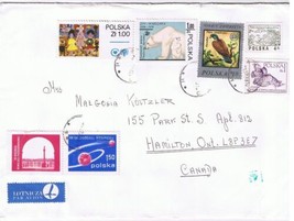 Stamps Poland Envelope Birds Animals Space UN Children - $3.95