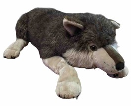 Wild Republic Jumbo Timber Wolf Dog Large Plush Approx 40 Inches Tip Tail - £34.31 GBP