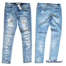 SL8 Women&#39;s Distressed Denim Skinny Jeans Mid Rise Medium Wash Size 28 NEW - £36.87 GBP