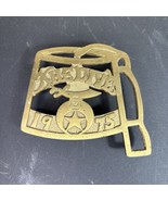 1975 Khedive Brass Trivet Shriner Masonic Hat Emblem Vintage Lodge Decor - $852.00 MXN