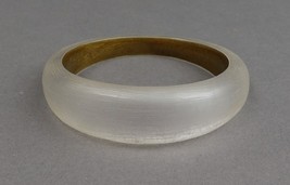 Alexis Bittar Lucite Clear to Gold Plated Tapered Bangle Bracelet - £76.97 GBP