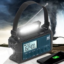 Auto Noaa Alert Digital Weather Radio 5000 Solar Hand Crank Am Fm Shortwave Port - £58.96 GBP