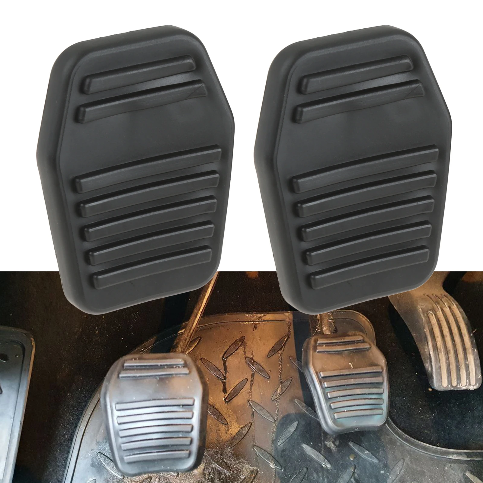 2Pcs Rubber Brake Clutch Foot Pedal Pad Covers 6789917 For Ford Focus MK... - £9.16 GBP