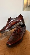 Prada Oxford Brogue Lace Up Brown Burnished Leather 7.5 UK 8.5 US - £304.10 GBP