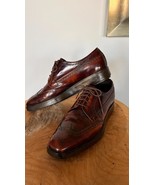 Prada Oxford Brogue Lace Up Brown Burnished Leather 7.5 UK 8.5 US - $387.10
