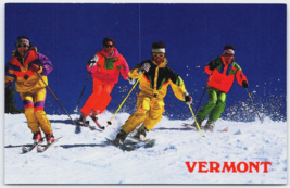 Skiing VT Vermont Resorts Mountains Sports Downhill Snow Postcard - $6.84