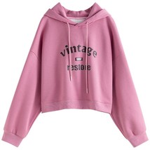 ZIQIAO Pink Purple  Hooded Short Sweater For Women Autumn Winter 2022 New Women  - £155.07 GBP