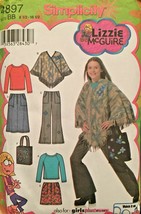 Simplicity Lizzie McGuire 4897 Sewing  Girls Plus Poncho Pants Skirt Top 8-16  - £6.36 GBP