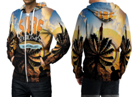 Santa Monica Beach  3D Print Hoodies Zipper   Hoodie Sweatshirt for  men - £39.34 GBP