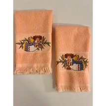 Vintage Needlepoint Christmas Angel Hand Towels Set Of 2 - £10.30 GBP