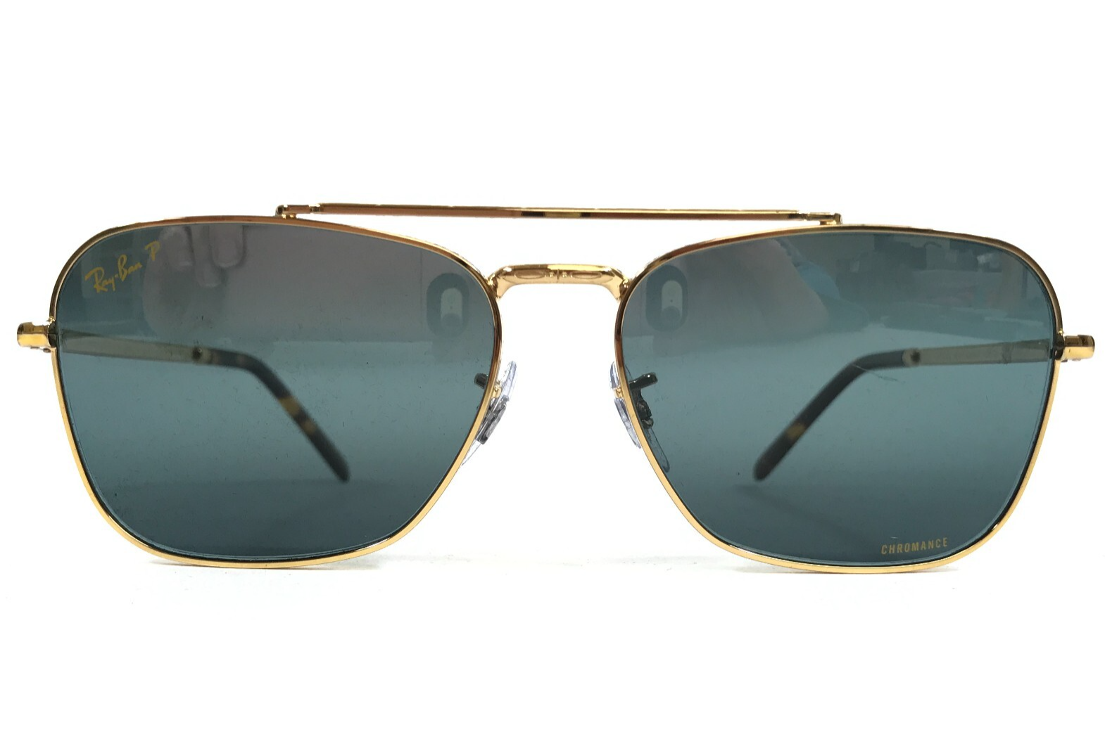 Ray-Ban Sonnenbrille Rb3636 New Caravan 9196/G6 Legend Gold Mit Blau Chr... - $168.28