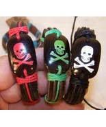 4 SKULL X BONE TIED BRACELETS fashion jewelry skulls braclet mens womens... - $9.49